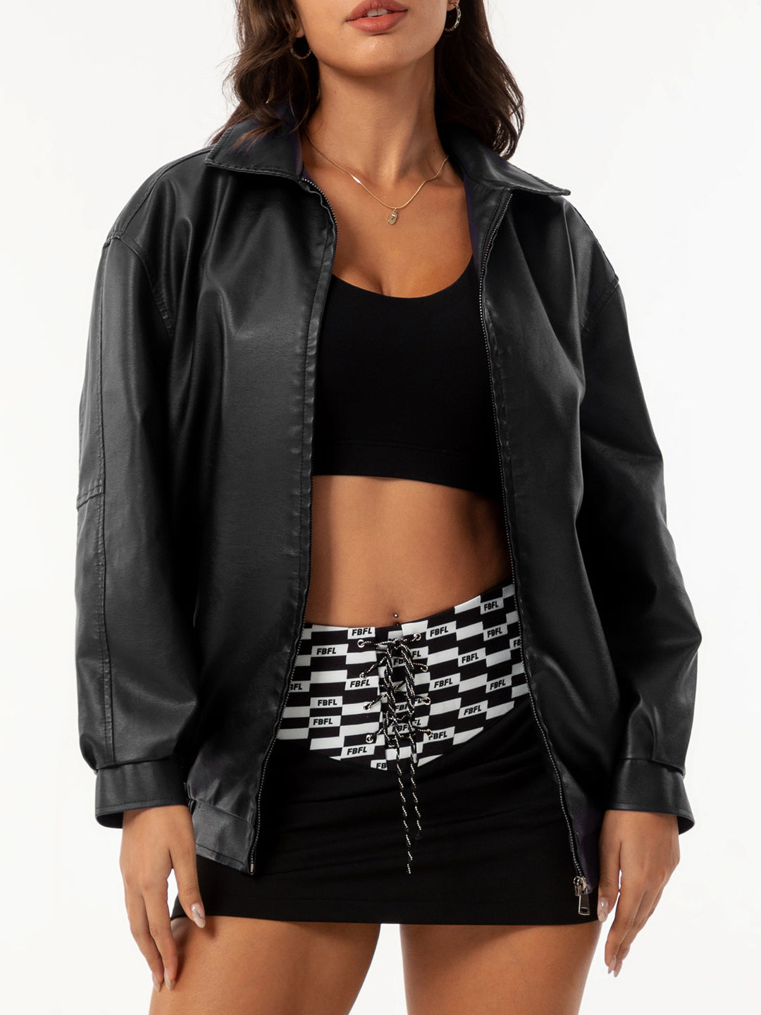 Damen nan leichte Satin Bomberjacke mit Reißverschluss und lockerer Passform Echo Archiv