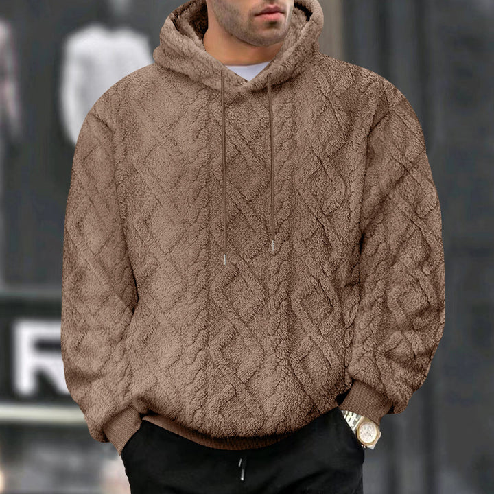 Herren kuscheliger Kapuzenpullover mit strukturiertem Design und gemütlicher Passform Echoarchiv