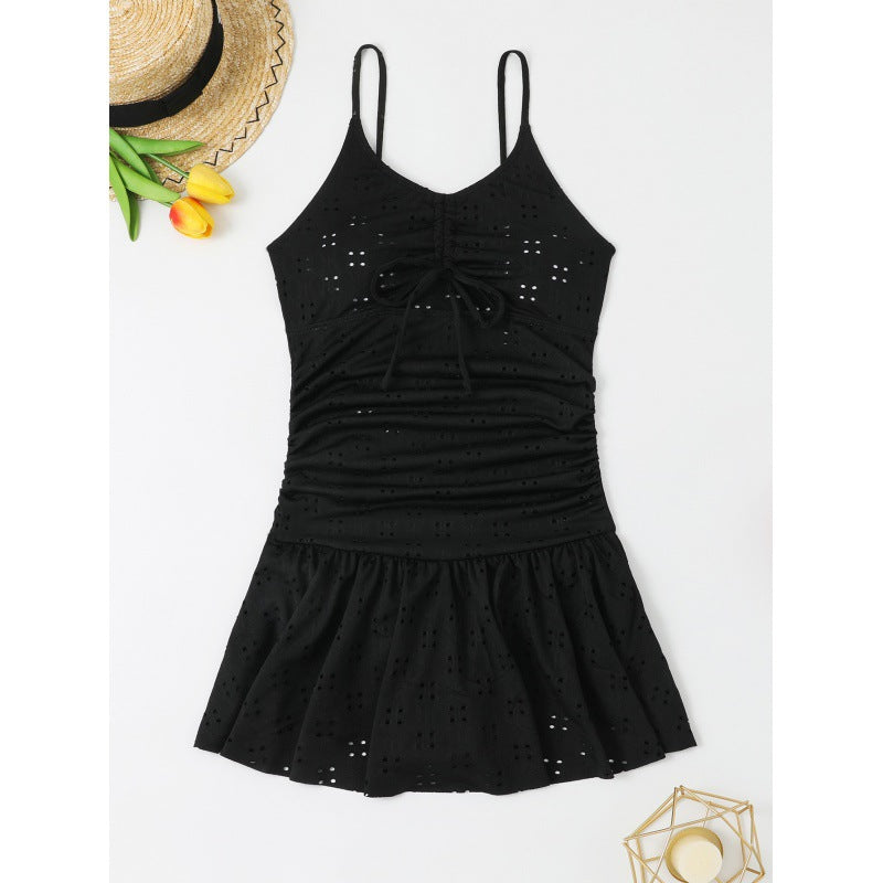 Damen Badekleid mit Rüsche und verstellbarem Schnürdetail Echo Archiv