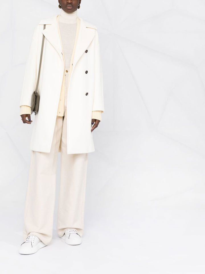 Damen Oversize Wollmix‑Mantel mit überschnittener Schulter und minimalistischer Knopfleiste Echoarchiv
