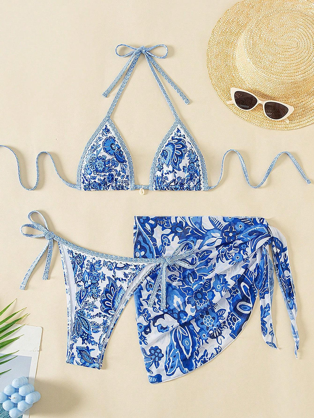 Damen Triangel-Bikini-Set mit elegantem Wickelrock Echo Archiv