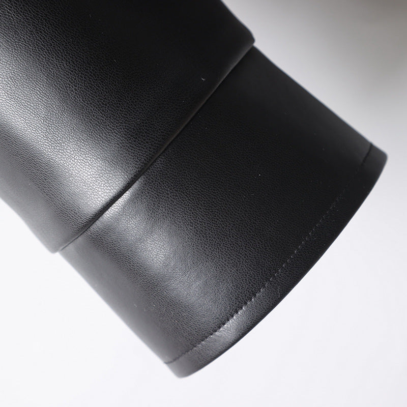 Herren minimalistische Lederimitatjacke mit durchgehendem Reißverschluss und aufgesetzten Brusttaschen Echoarchiv