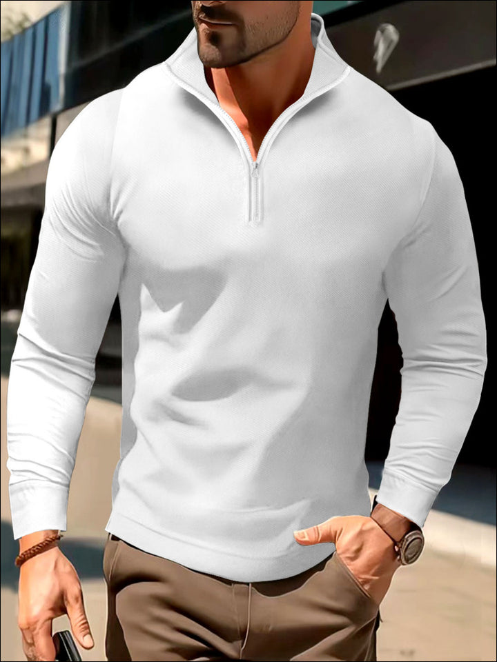 Herren sportliches Langarm-Zip-Hemd Echoarchiv