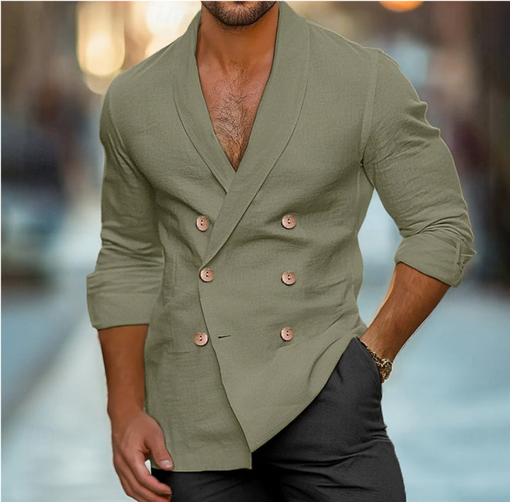 Herren stilvolle und elegante Leinenjacke Echoarchiv