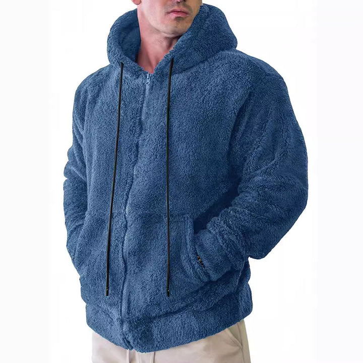Herren nan kuschelige Teddyfleece Kapuzenjacke mit durchgehendem Reißverschluss Echo Archiv