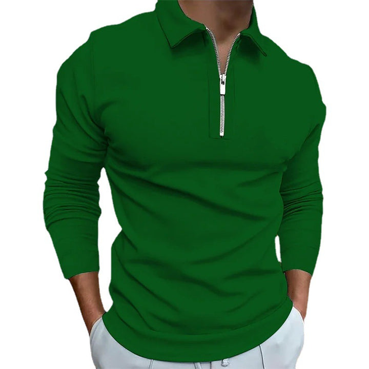 Herren Langarm-Polo mit Reißverschluss Echoarchiv