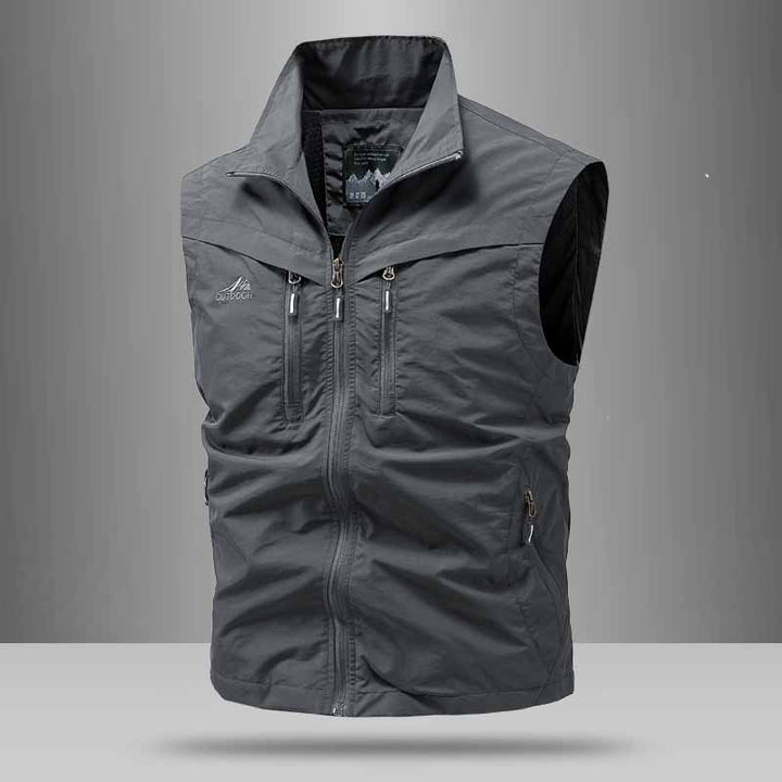 Herren Technische Utility-Weste mit hohem Kragen und Multifachtaschen Echo Archiv