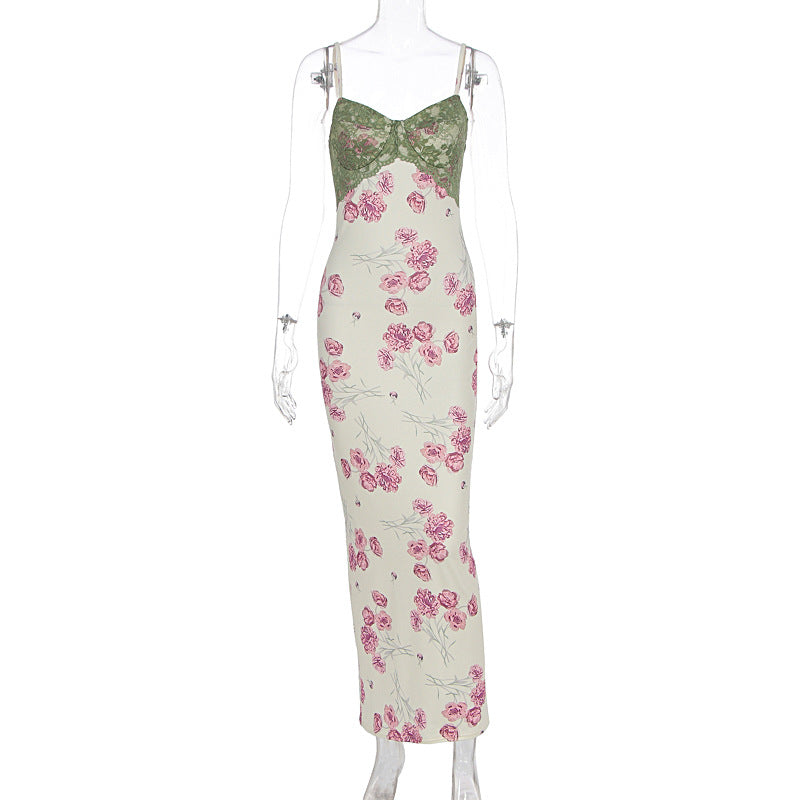 Damen Etuikleid mit floralem Design und transparenten Spitzenakzenten Echo Archiv