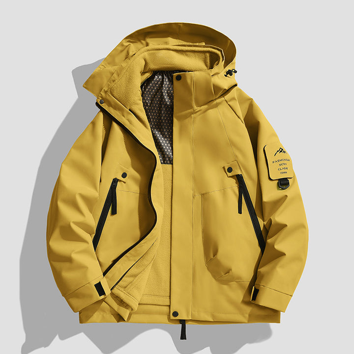 Herren Wasserdichte Utility-Softshelljacke mit Kapuze, schräge Reißverschlusstaschen & verstellbaren Ärmelriegeln Echo Archiv