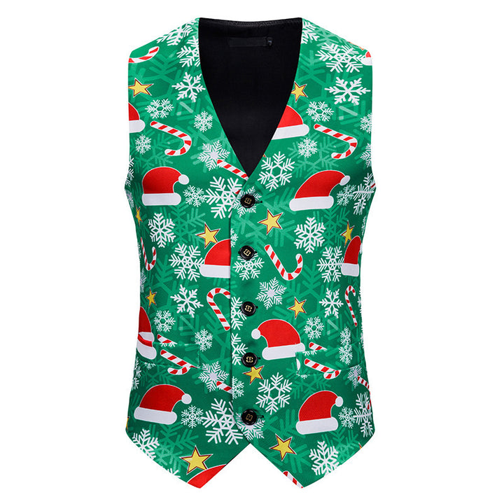 Herren Festtagsweste mit lebhaftem Weihnachtsdesign Echoarchiv