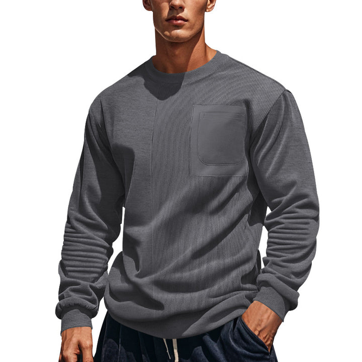 Herren modischer Sweatshirt mit strukturiertem Design und praktischer Brusttasche Echoarchiv