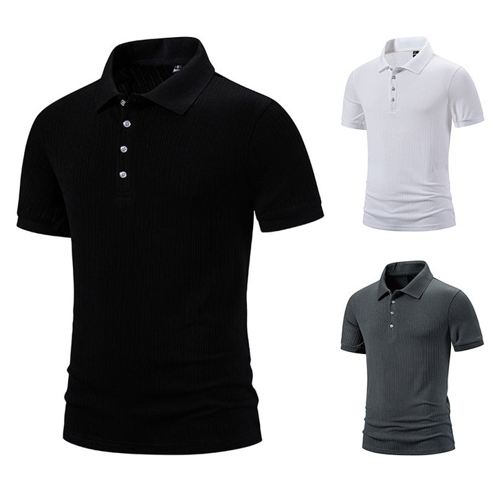 Herren hochwertiges Poloshirt mit moderner Struktur Echoarchiv