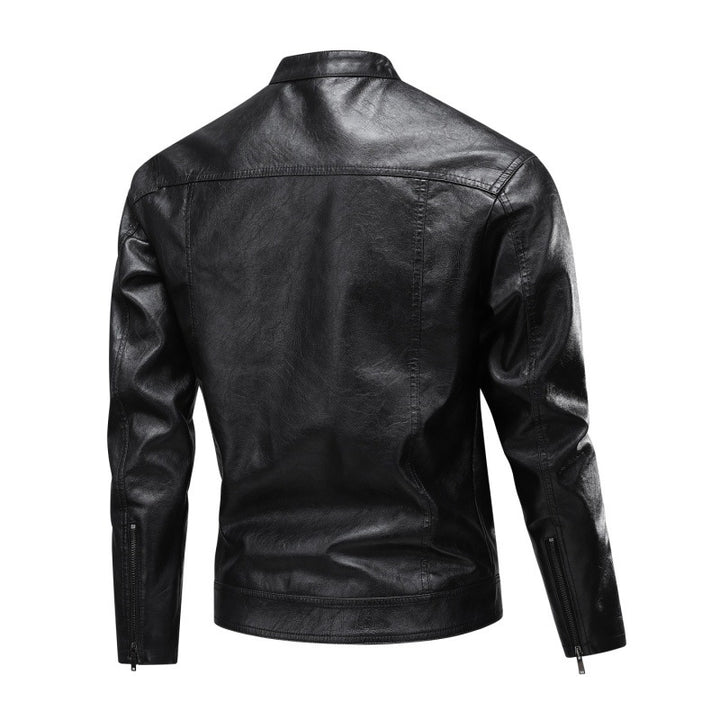 Herren modische Kunstlederjacke mit praktischen Taschen Echoarchiv