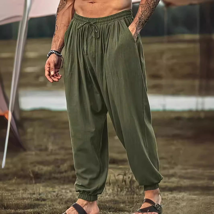 Herren lässige Freizeithose aus atmungsaktivem Viskose-Material mit elastischem Bund Echoarchiv