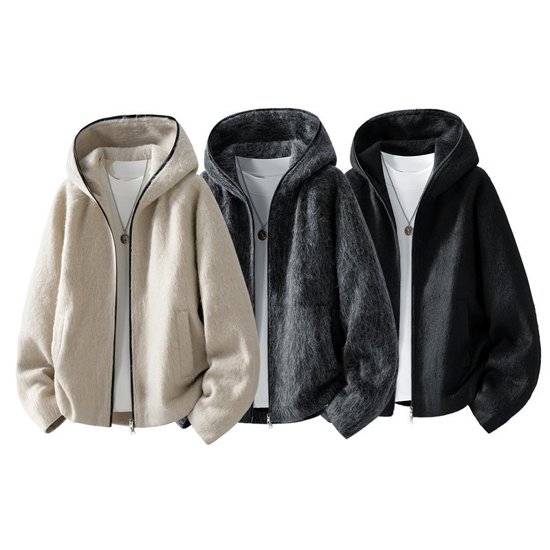 Herren bequeme Fleecejacke mit Kapuze Echo Archive
