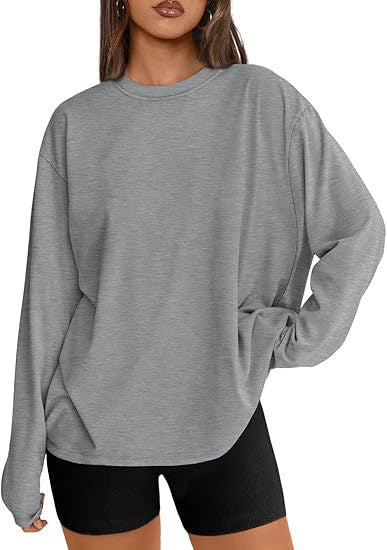 Damen Oversize-Sweatshirt mit Rundhalsausschnitt und verlängertem Saum – Avérine