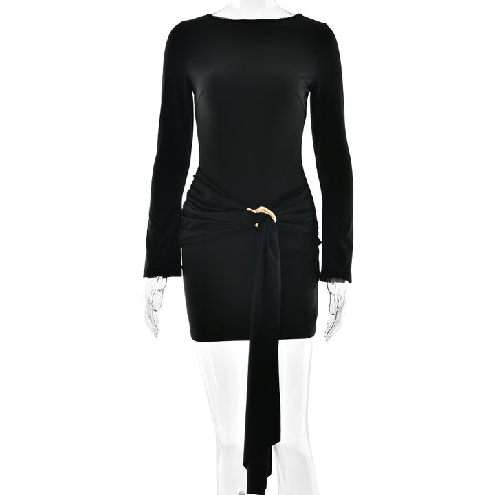 Damen Minikleid mit asymmetrischem Design und raffiniertem Taillengürtel Echo Archiv