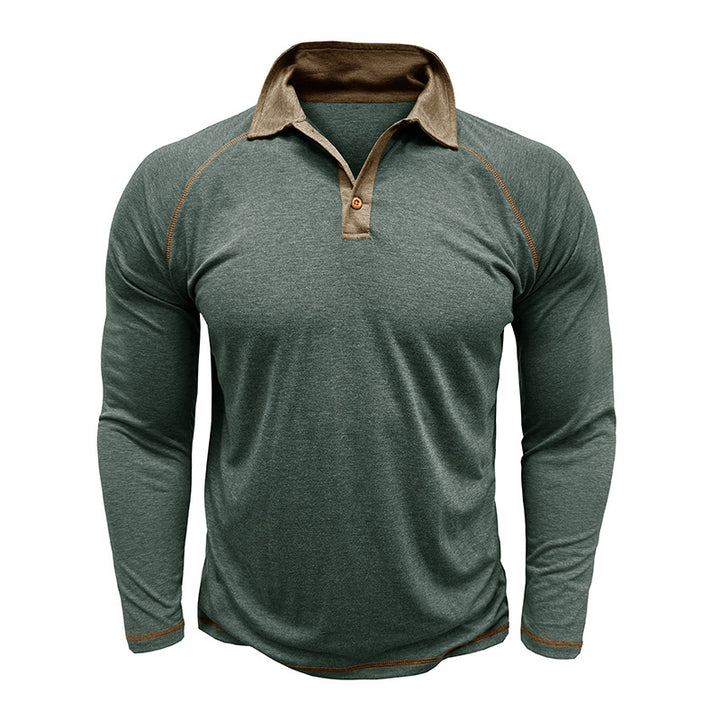 Herren Poloshirt mit kontrastierenden Akzenten und innovativem Kragen Echoarchiv