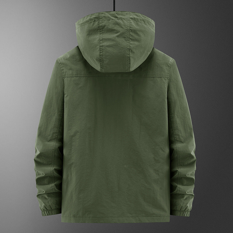 Herren Leichte Outdoor‑Fieldjacke mit Kapuze, vier aufgesetzten Taschen und verdecktem Reißverschluss Echo Archiv