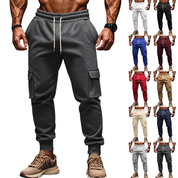 Herren Cargo-Freizeithose mit verstellbarem Bund und funktionalen Taschen Echoarchiv