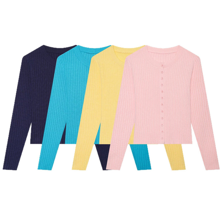Damen Feinstrick‑Cardigan mit Rippstruktur und durchgehender Knopfleiste Echoarchiv