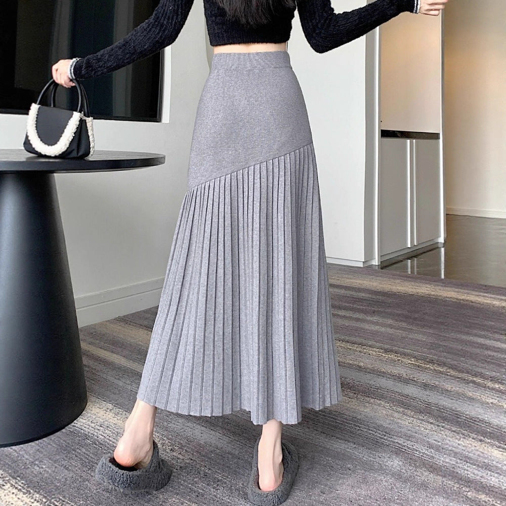 Damen Plissierter Maxirock mit asymmetrischem Design Echo Archiv