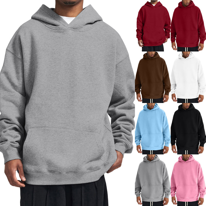 Unisex minimalistischer Oversize-Kapuzenpullover mit gedoppelter Kapuze, tiefer Schulter und breitem Rippbund Echo Archiv