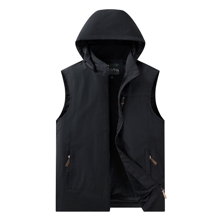 Herren Leichte outdoor‑Weste mit Kapuze, atmungsaktivem Meshfutter und wasserabweisender Shell Echo Archiv