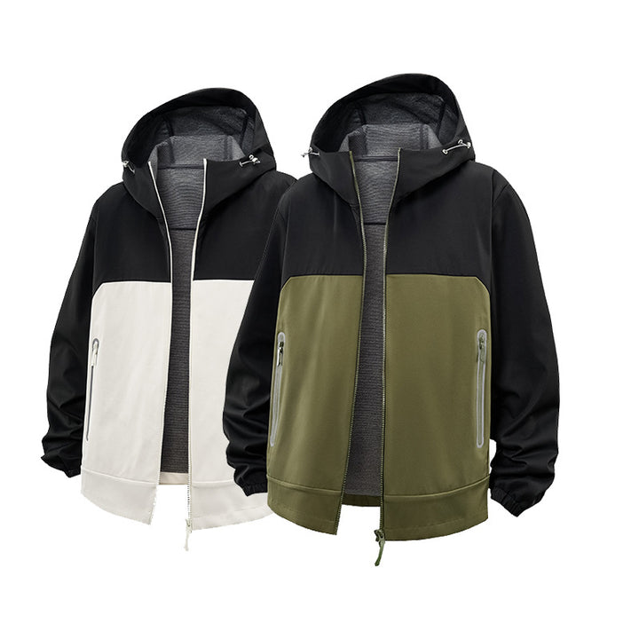 Herren Softshell-Outdoorjacke mit Kapuze, wasserabweisend und kontrastierenden Einsätzen Echo Archiv