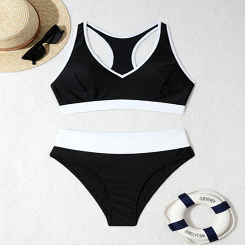 Damen Sportlicher Bikini-Set mit hohem Bund Echo Archiv