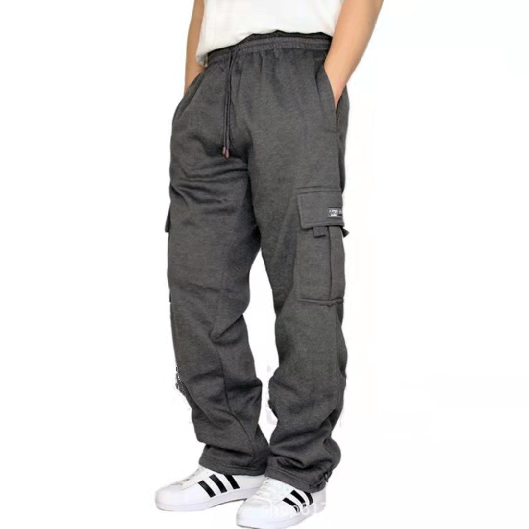 Herren lässige Cargo-Jogginghose mit Tunnelzugbund und aufgesetzten Cargotaschen – Bravaro