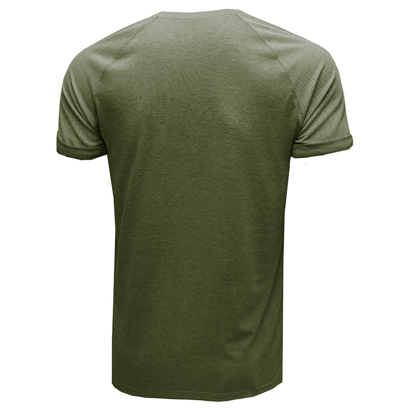 Herren Kurzarmshirt mit stilvollen Rippendetails und Knopfverschluss Echoarchiv