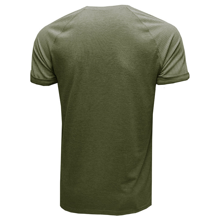 Herren Kurzarmshirt mit stilvollen Rippendetails und Knopfverschluss Echoarchiv