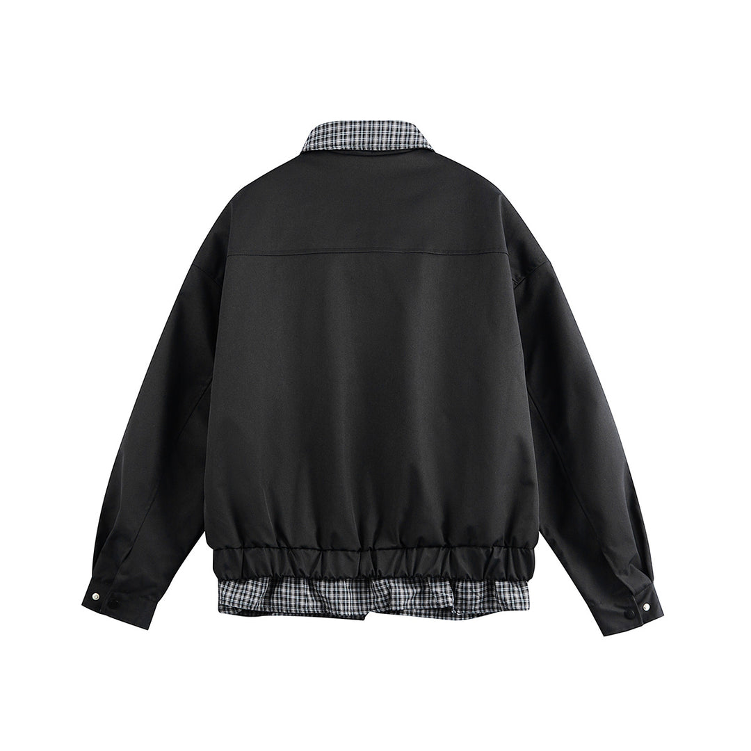 Herren Layered-Optik Blousonjacke mit Karokragen und verstellbarem Saum Echoarchiv