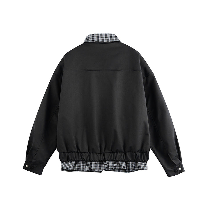 Herren Layered-Optik Blousonjacke mit Karokragen und verstellbarem Saum Echoarchiv