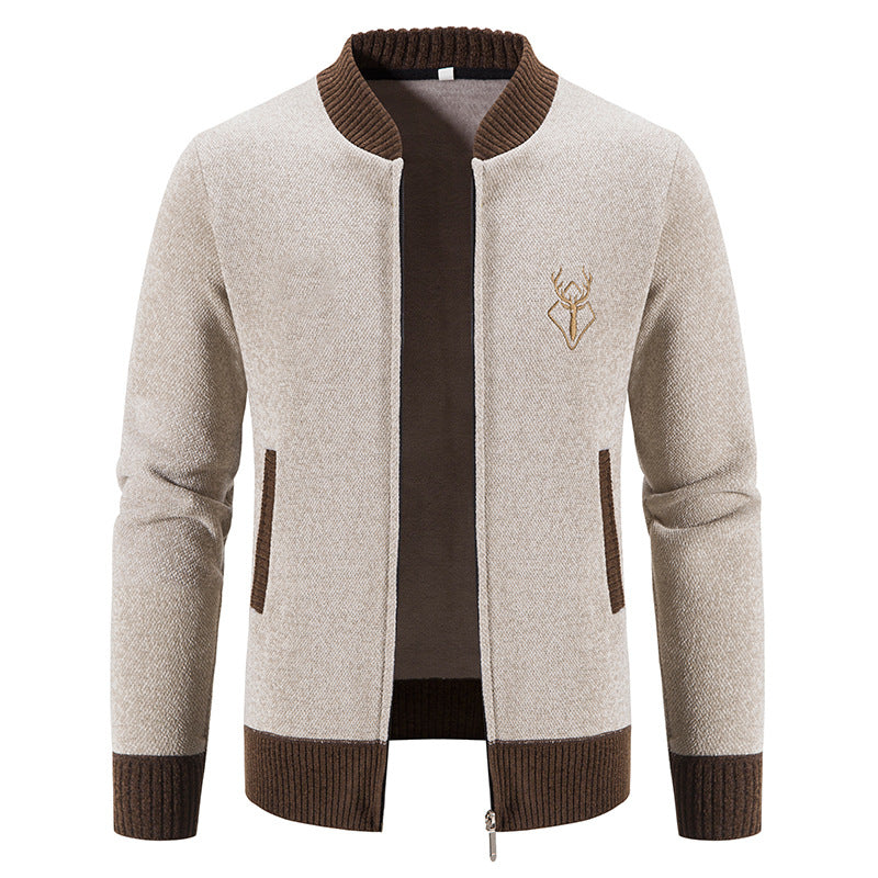 Herren modische Strickjacke mit Reißverschluss und hohem Kragen Echoarchiv