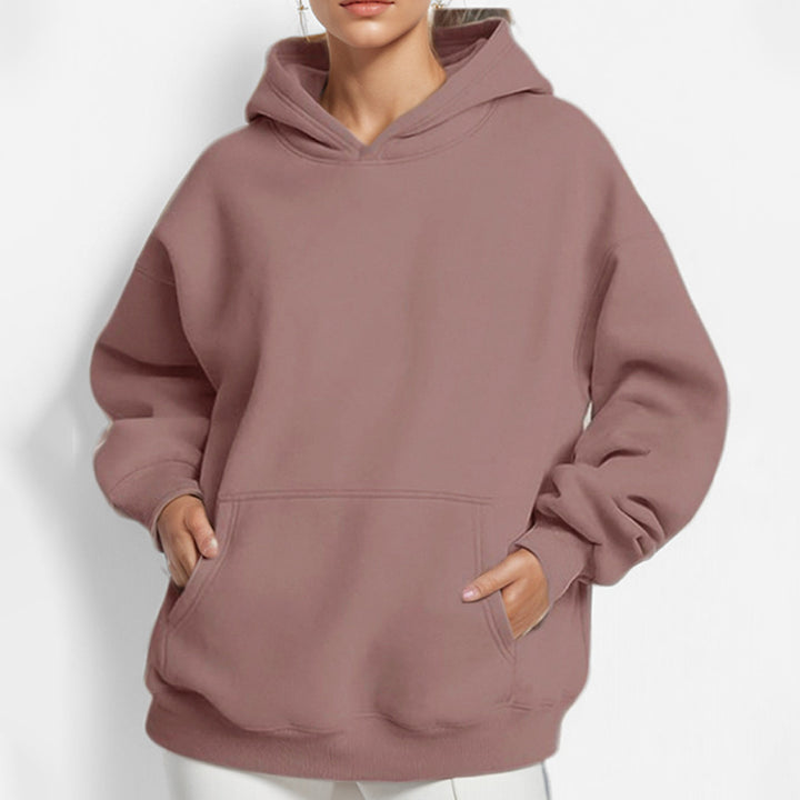 Damen nan oversized Kapuzenpullover mit Kängurutasche, French-Terry Innenfutter und überschnittener Schulter Echo Archiv