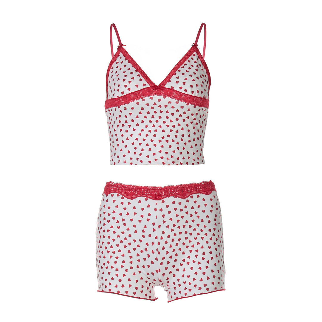Damen Schlafanzug-Set mit zartem Herzmotiv Echo Archiv