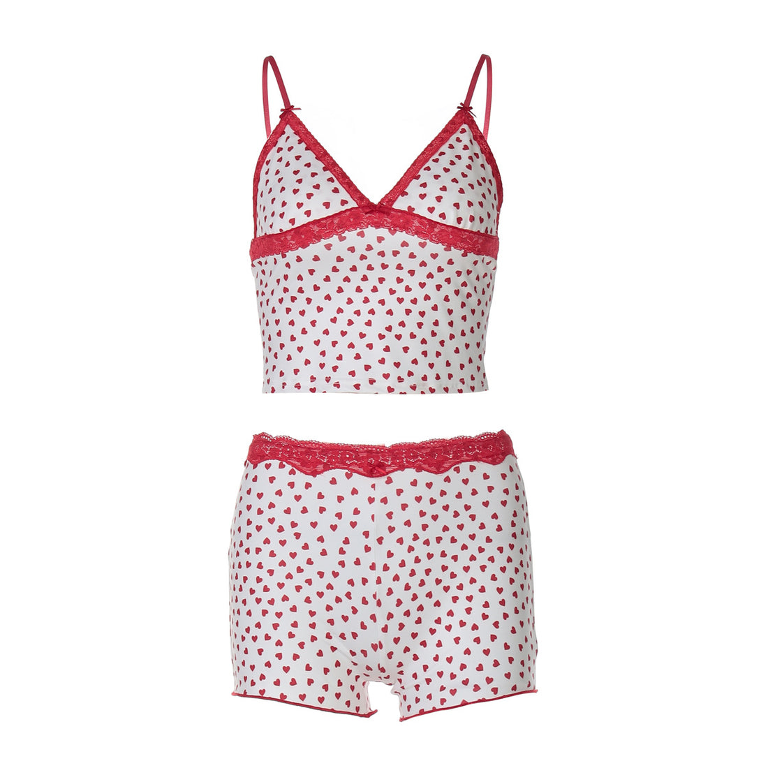 Damen Schlafanzug-Set mit zartem Herzmotiv – Élanora