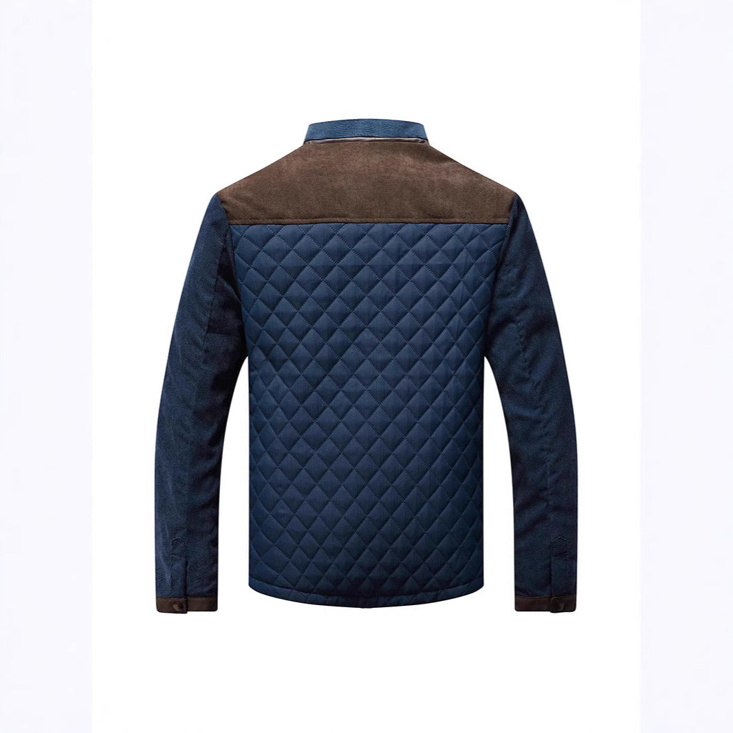 Herren Steppjacke mit Diamantsteppung, Kontrastbesatz und Stehkragen Echoarchiv