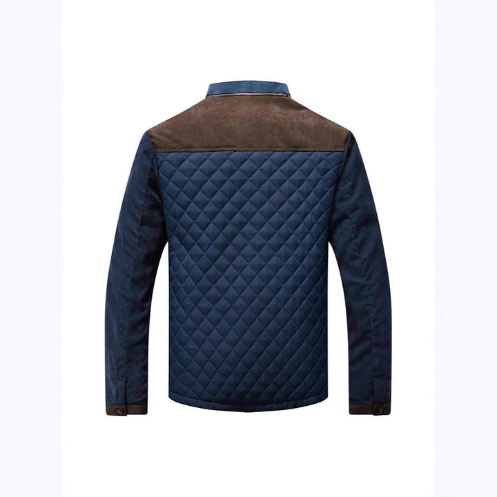 Herren Steppjacke mit Diamantsteppung, Kontrastbesatz und Stehkragen Echoarchiv
