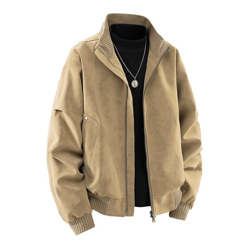Herren Modische Bomberjacke aus Kunstleder Echo Archiv