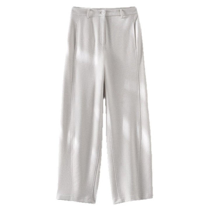 Damen Elegante High‑Waist Palazzo-Stoffhose mit Bügelfalte und dekorativer Mittelnaht Echoarchiv
