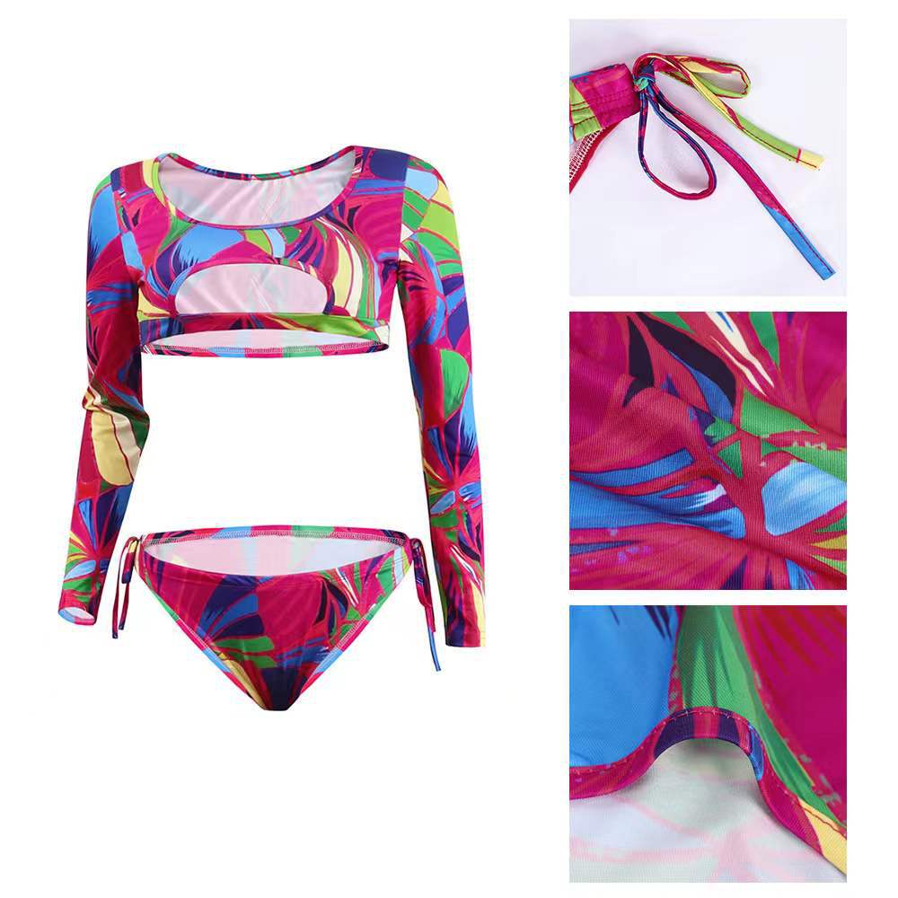 Damen Bikini-Set mit langärmeligen Oberteil und ausgefallenem Muster Echo Archiv