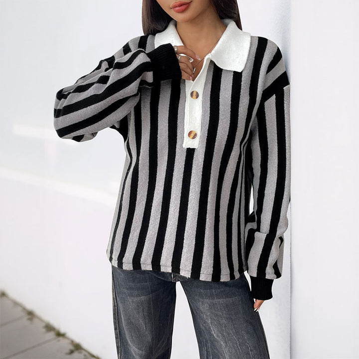 Damen Sportliches Polo-Shirt mit Streifen Echo Archiv