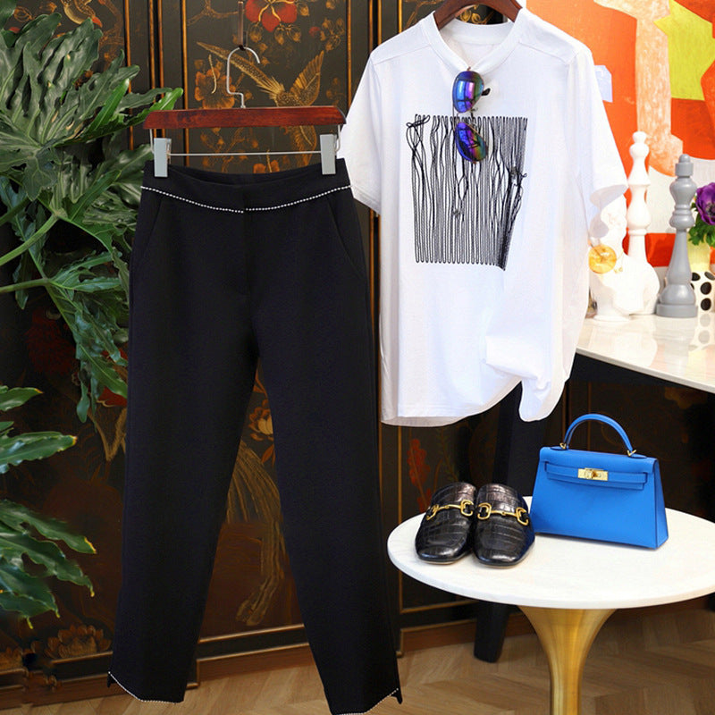 Damen Elegante undmodische Bundfaltenhose Echoarchiv