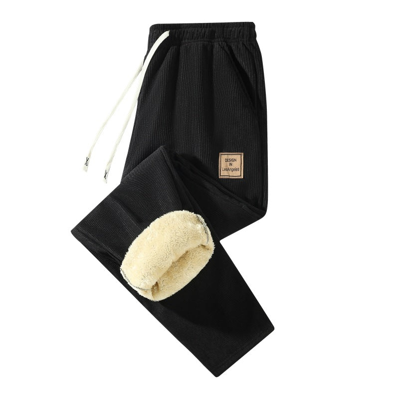 Damen Gefütterte Cord-Jogginghose mit Teddyfutter, Kordelzugbund & Seitentaschen Echoarchiv
