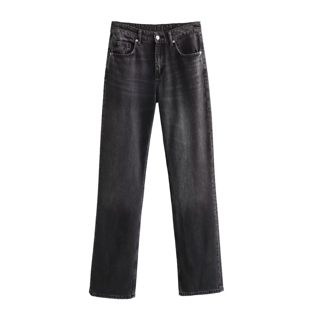 Damen Highwaist-Jeans mit geradem Bein, Five‑Pocket‑Schnitt und Vintage‑Waschung Echo Archiv