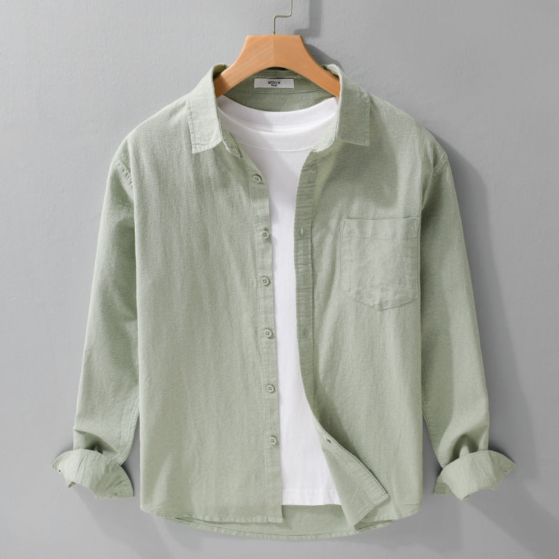 Herren Soft‑Touch Baumwollmix Overshirt im Layering‑Look mit Brusttasche Echoarchiv