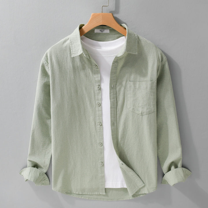 Herren Soft‑Touch Baumwollmix Overshirt im Layering‑Look mit Brusttasche Echoarchiv